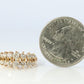 14k Diamond Cluster ring Graduated 1ctw diamonds in 2 rows prong set band