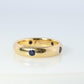 CARTIER 18k 750 Yellow Gold Ring. Cartier Sapphire Stella Bezel 4mm Band.