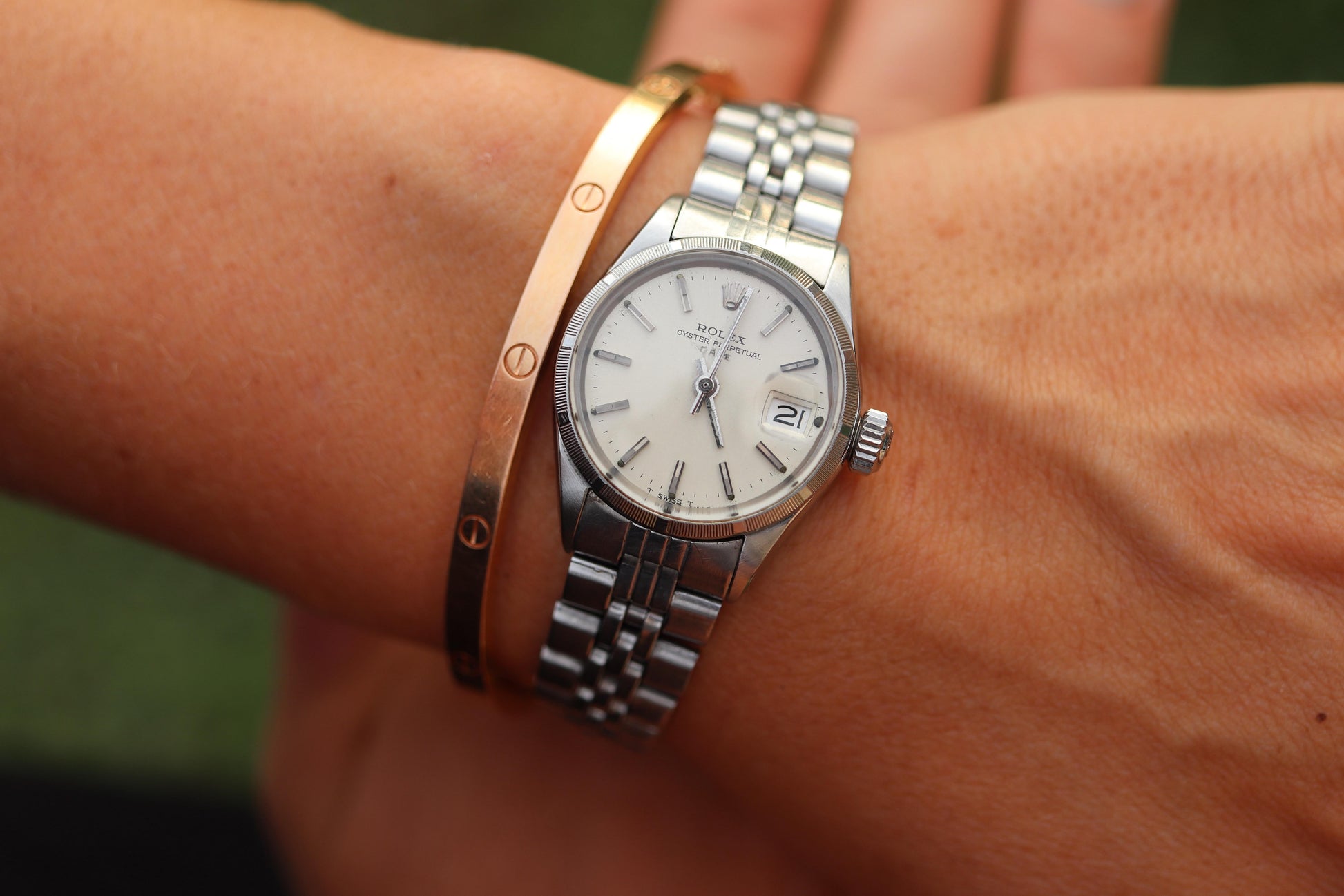 Genuine Rolex 6519 Watch. 18k and SS ROLEX Oyster Perpetual Date Automatic