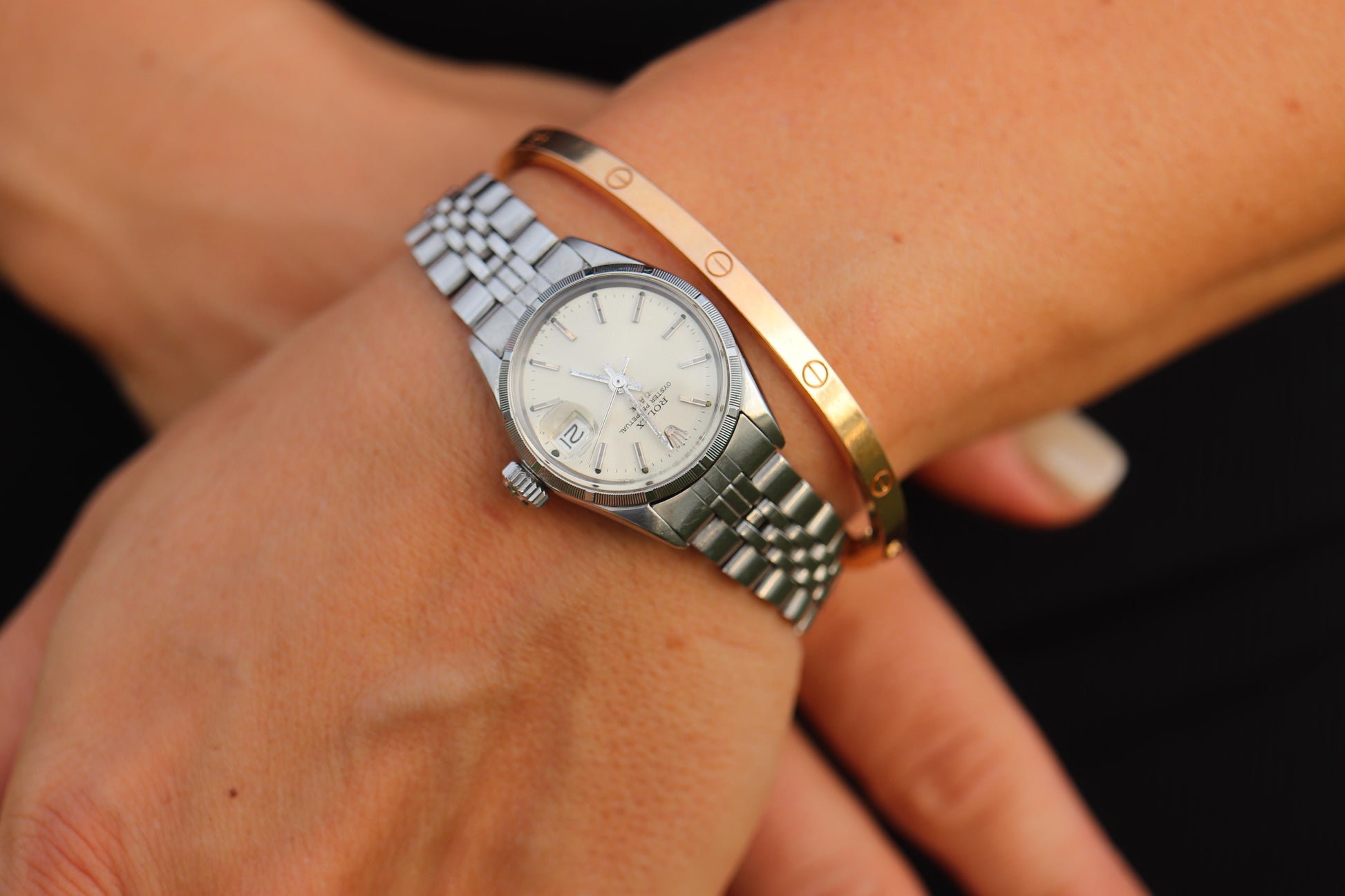 Genuine Rolex 6519 Watch. 18k and SS ROLEX Oyster Perpetual Date Automatic