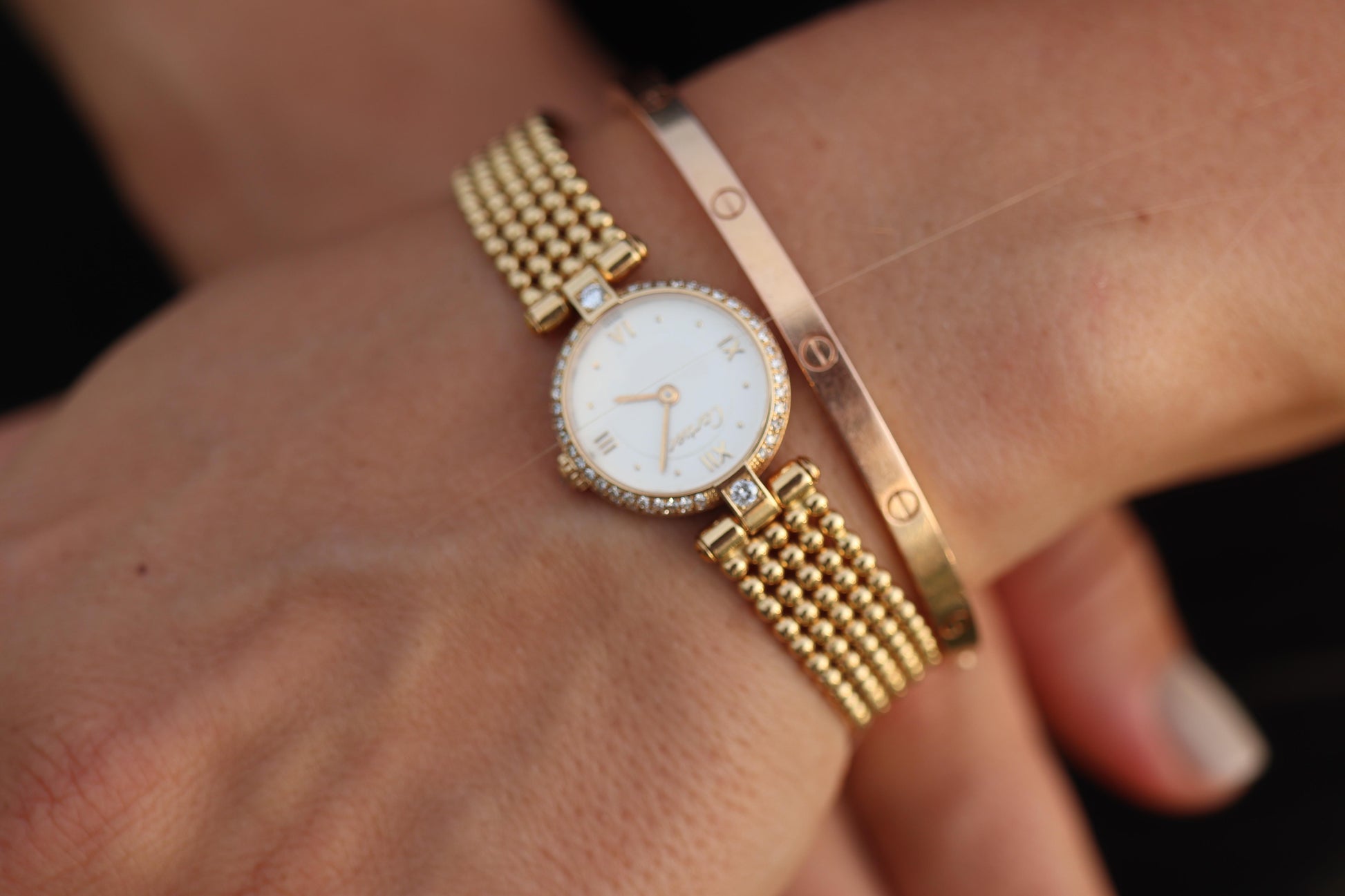 Genuine 18k Cartier Diamond Watch. Cartier Colisee 866026 18K YG Ladies Watch