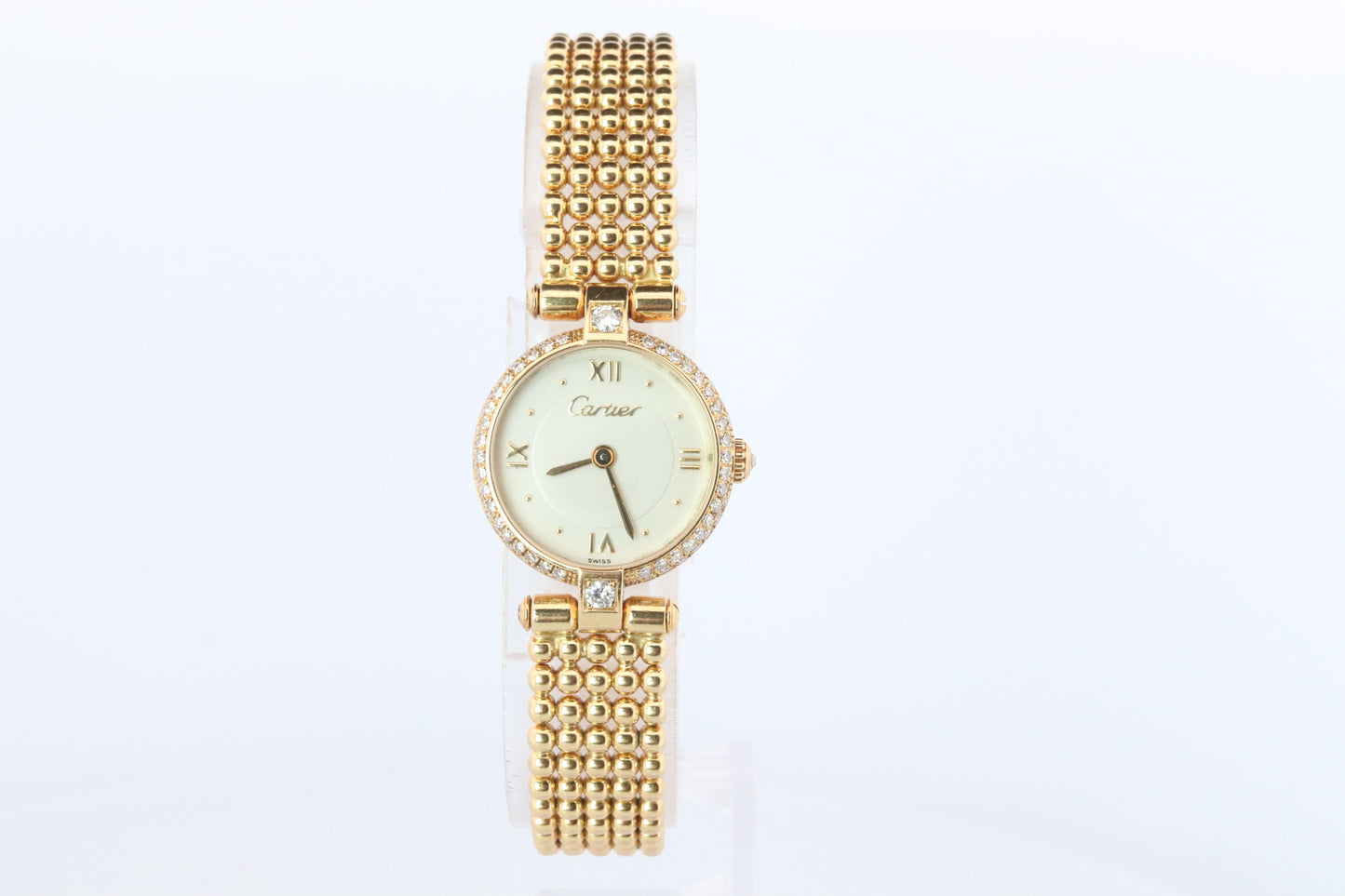 Genuine 18k Cartier Diamond Watch. Cartier Colisee 866026 18K YG Ladies Watch