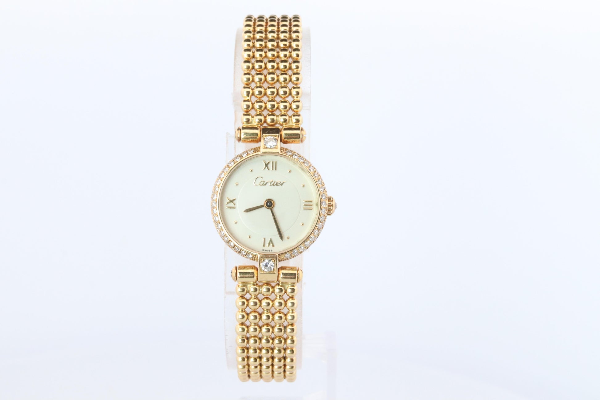 Genuine 18k Cartier Diamond Watch. Cartier Colisee 866026 18K YG Ladies Watch