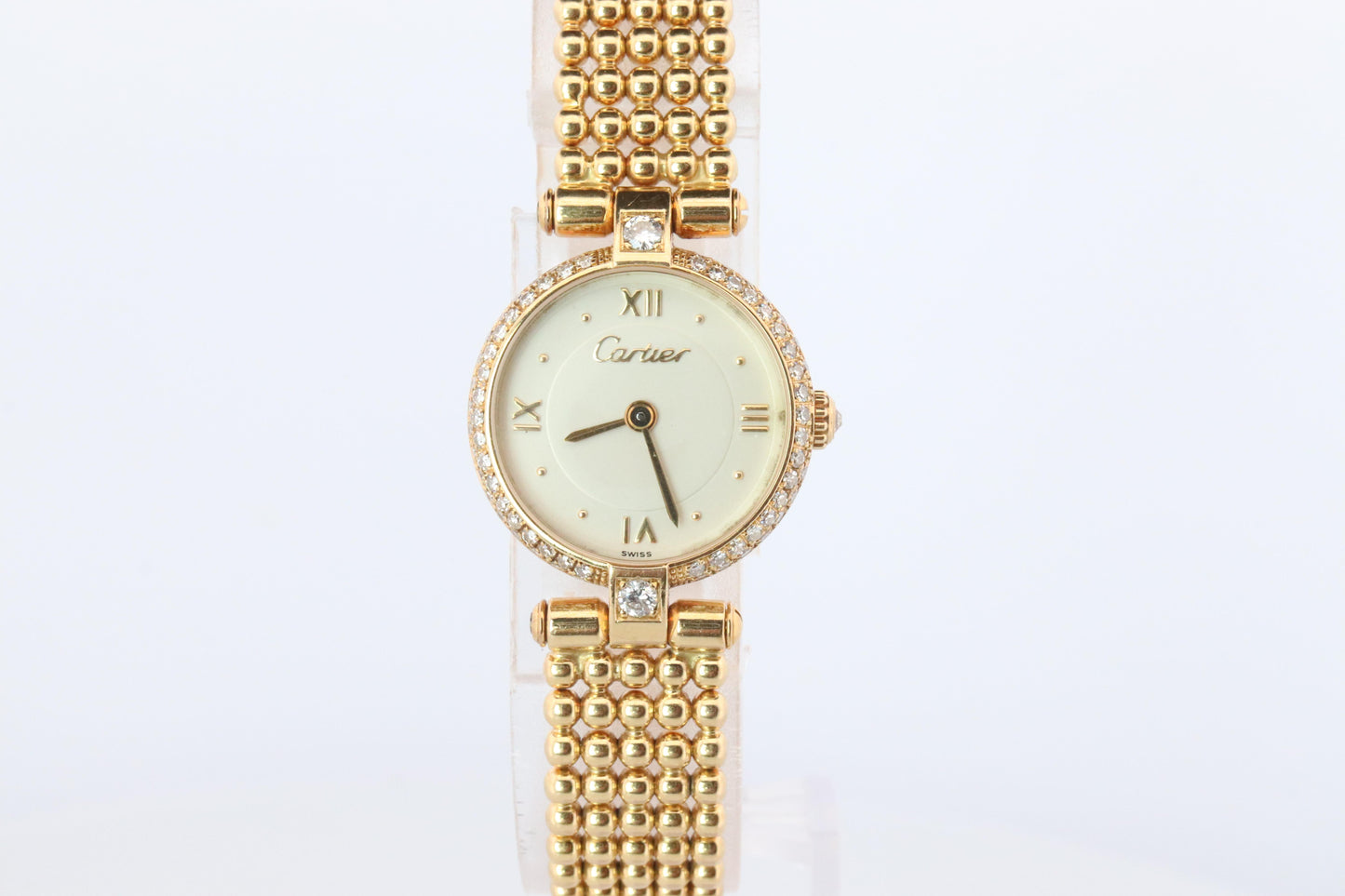 Genuine 18k Cartier Diamond Watch. Cartier Colisee 866026 18K YG Ladies Watch