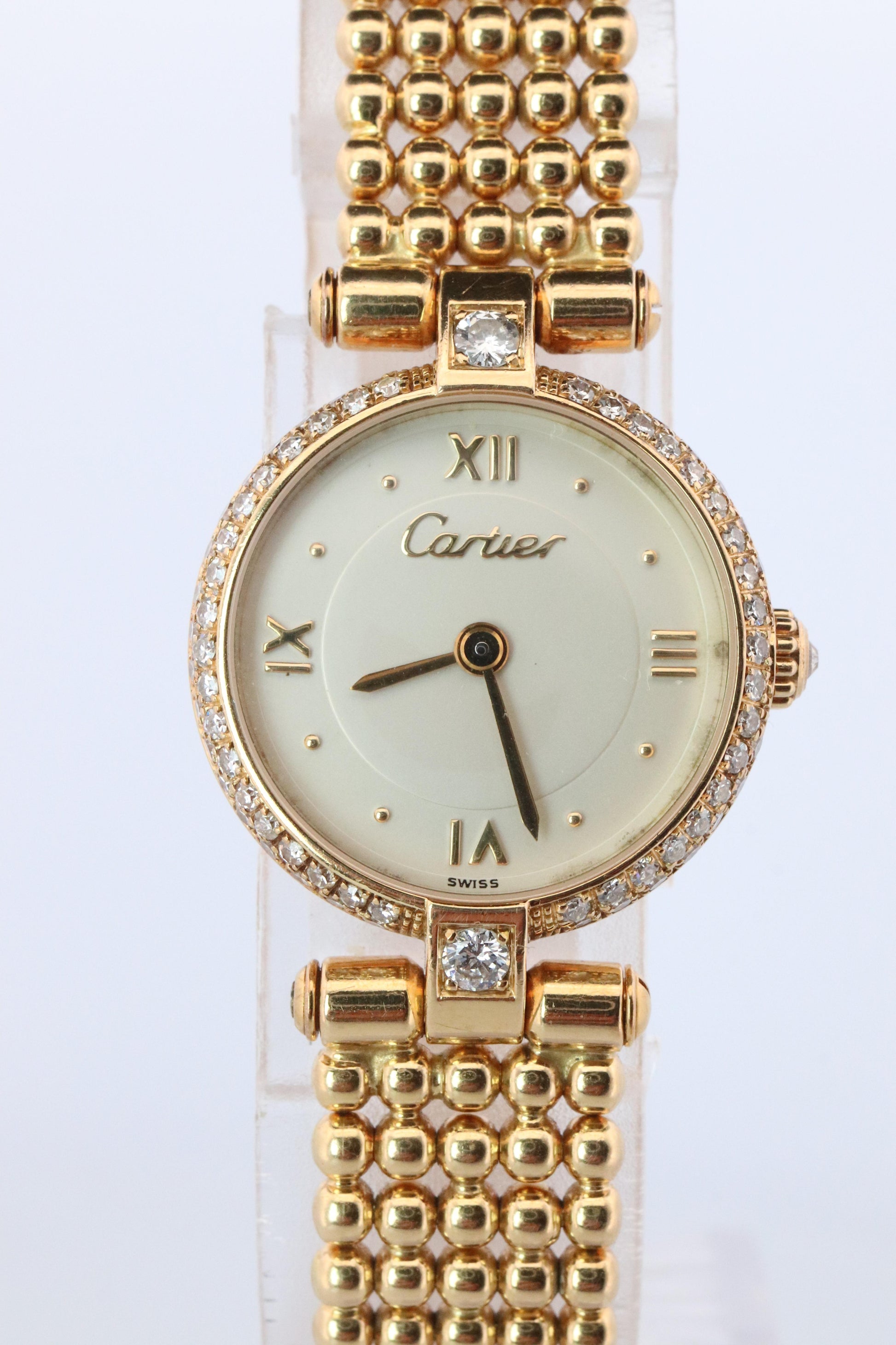 Genuine 18k Cartier Diamond Watch. Cartier Colisee 866026 18K YG Ladies Watch
