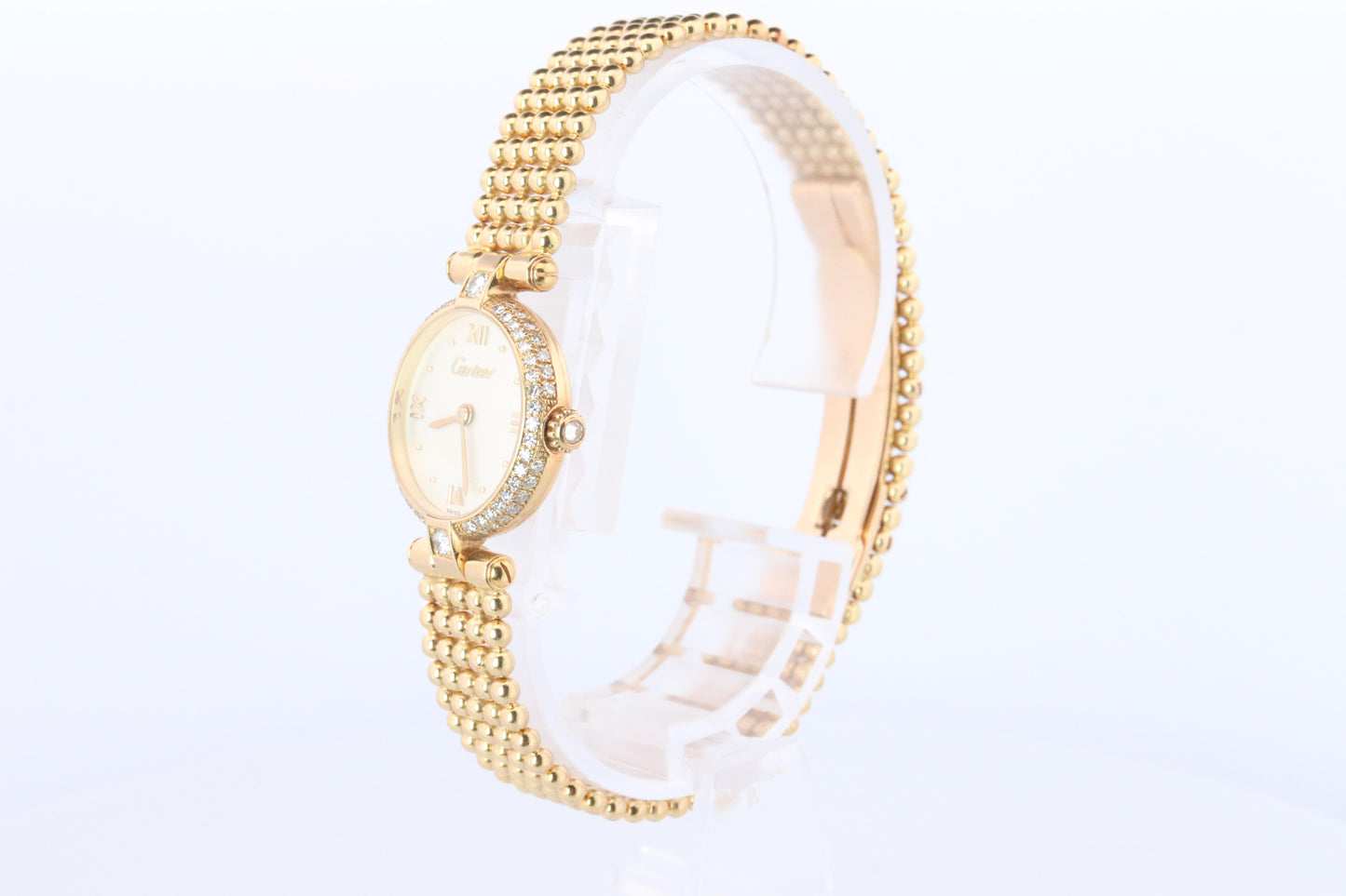Genuine 18k Cartier Diamond Watch. Cartier Colisee 866026 18K YG Ladies Watch