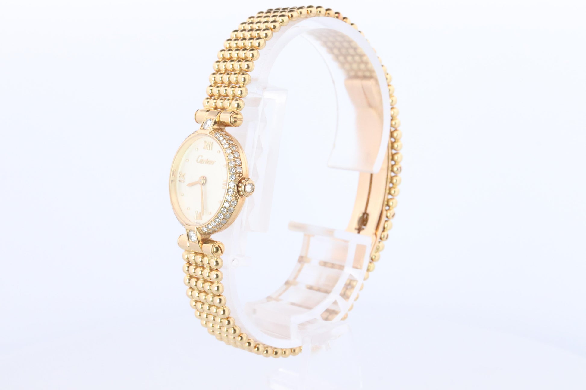 Genuine 18k Cartier Diamond Watch. Cartier Colisee 866026 18K YG Ladies Watch