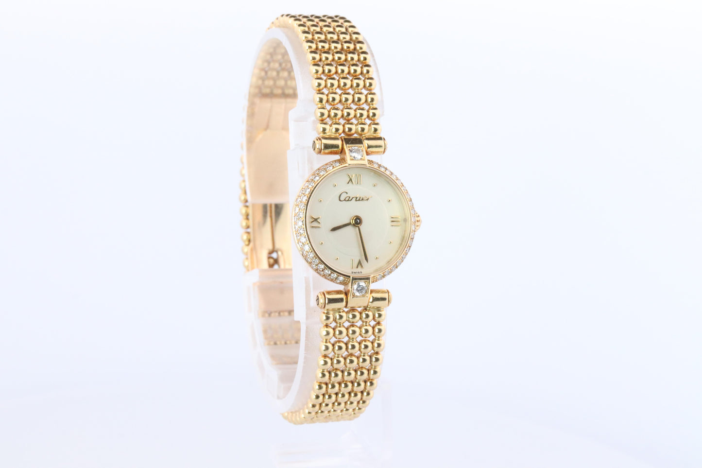 Genuine 18k Cartier Diamond Watch. Cartier Colisee 866026 18K YG Ladies Watch