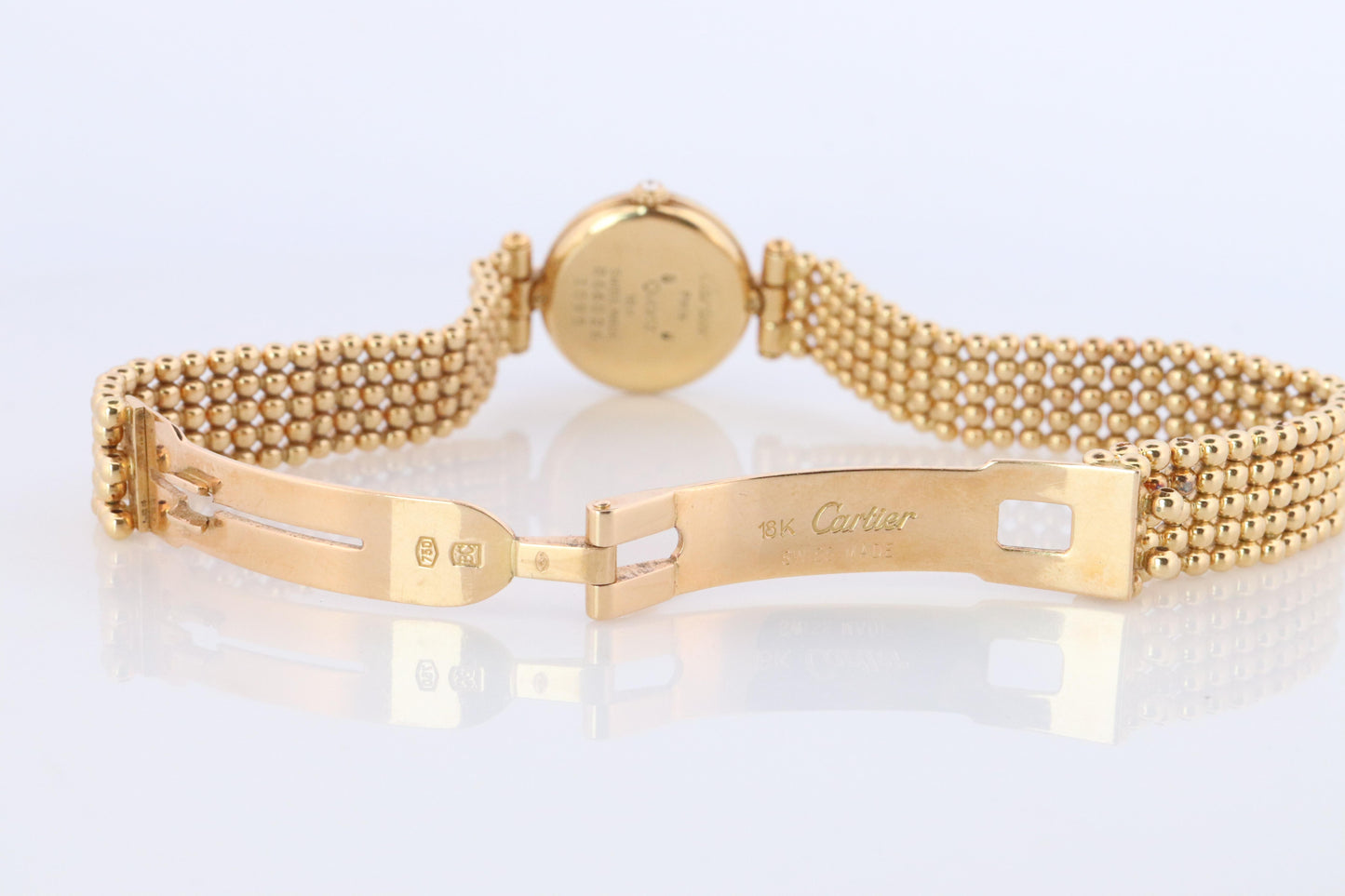 Genuine 18k Cartier Diamond Watch. Cartier Colisee 866026 18K YG Ladies Watch