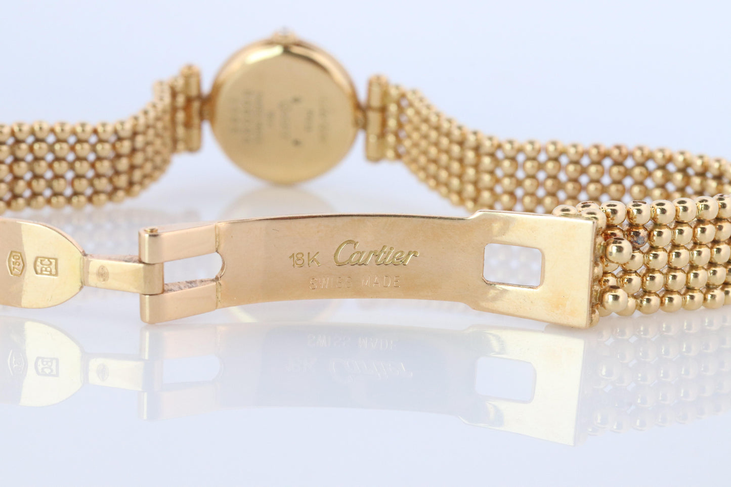 Genuine 18k Cartier Diamond Watch. Cartier Colisee 866026 18K YG Ladies Watch