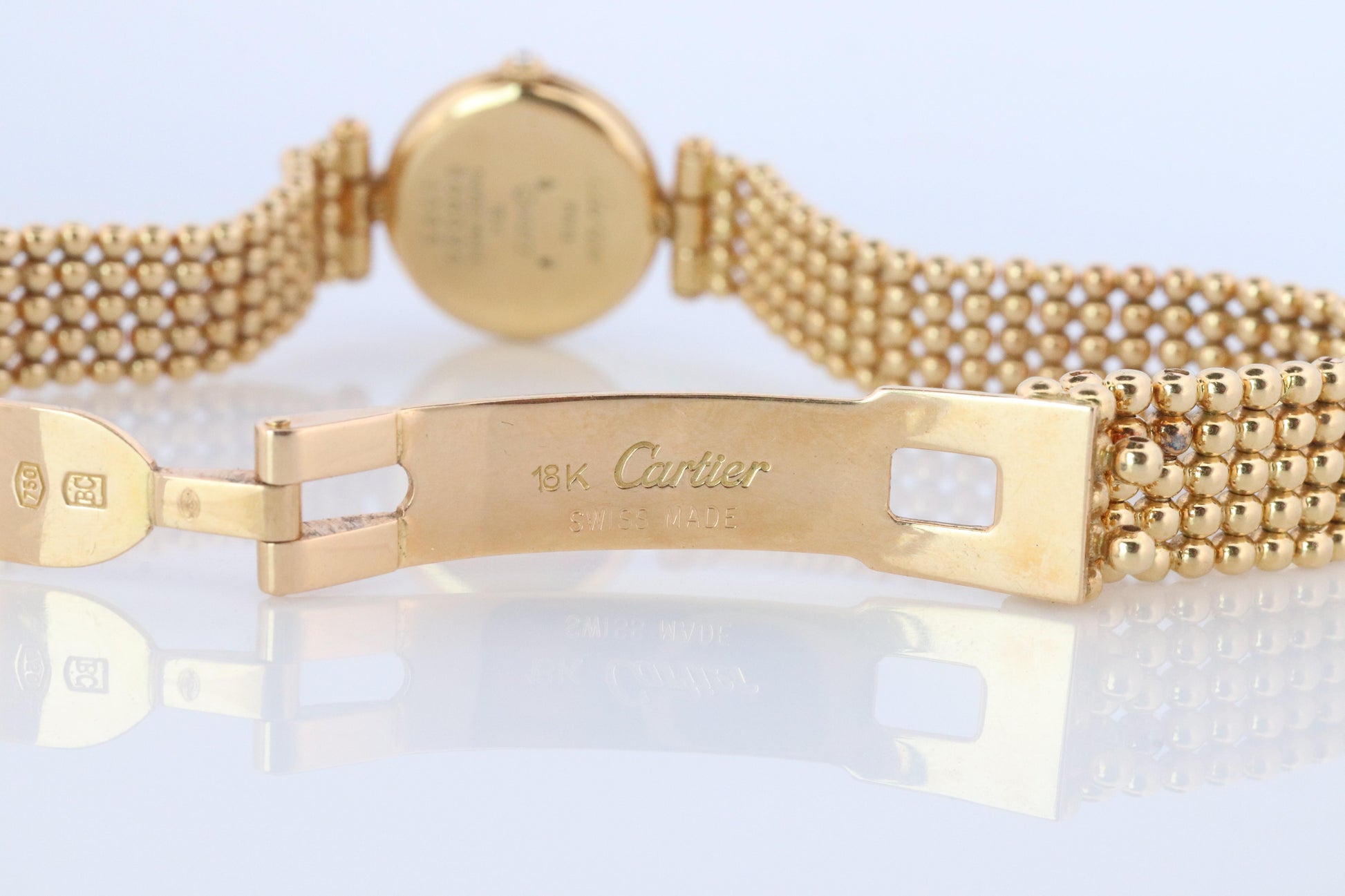 Genuine 18k Cartier Diamond Watch. Cartier Colisee 866026 18K YG Ladies Watch