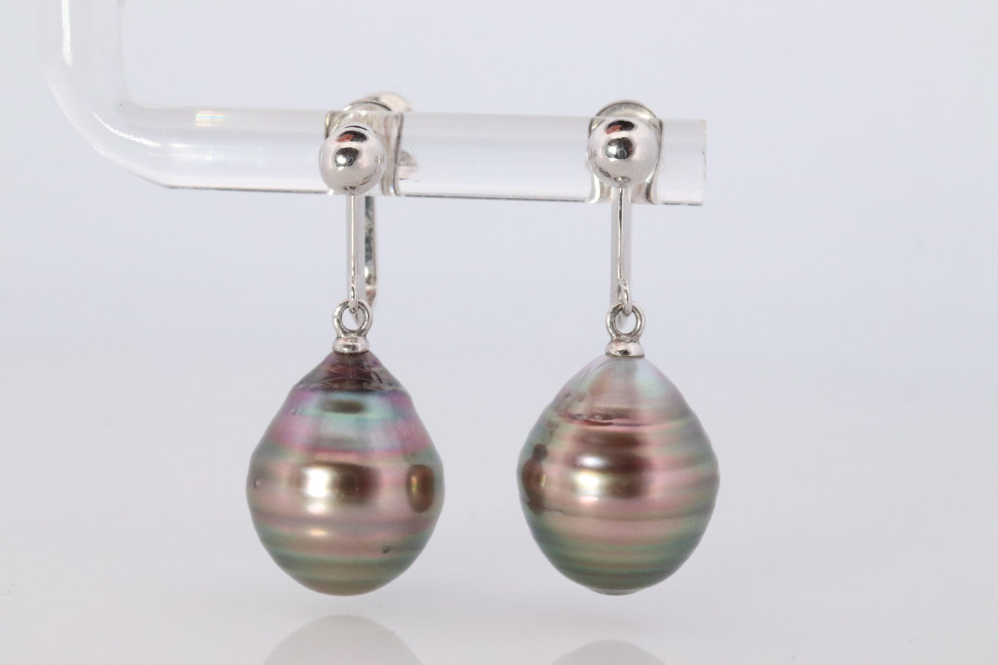 TASAKI Earrings. Genuine Platinum Tahitian Pearl Blister. PT900 Large Tahitian