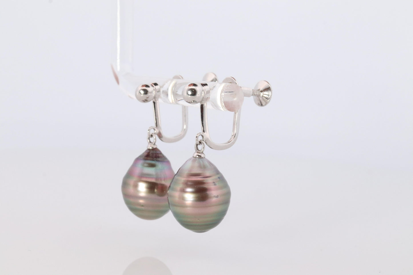 TASAKI Earrings. Genuine Platinum Tahitian Pearl Blister. PT900 Large Tahitian