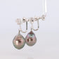 TASAKI Earrings. Genuine Platinum Tahitian Pearl Blister. PT900 Large Tahitian