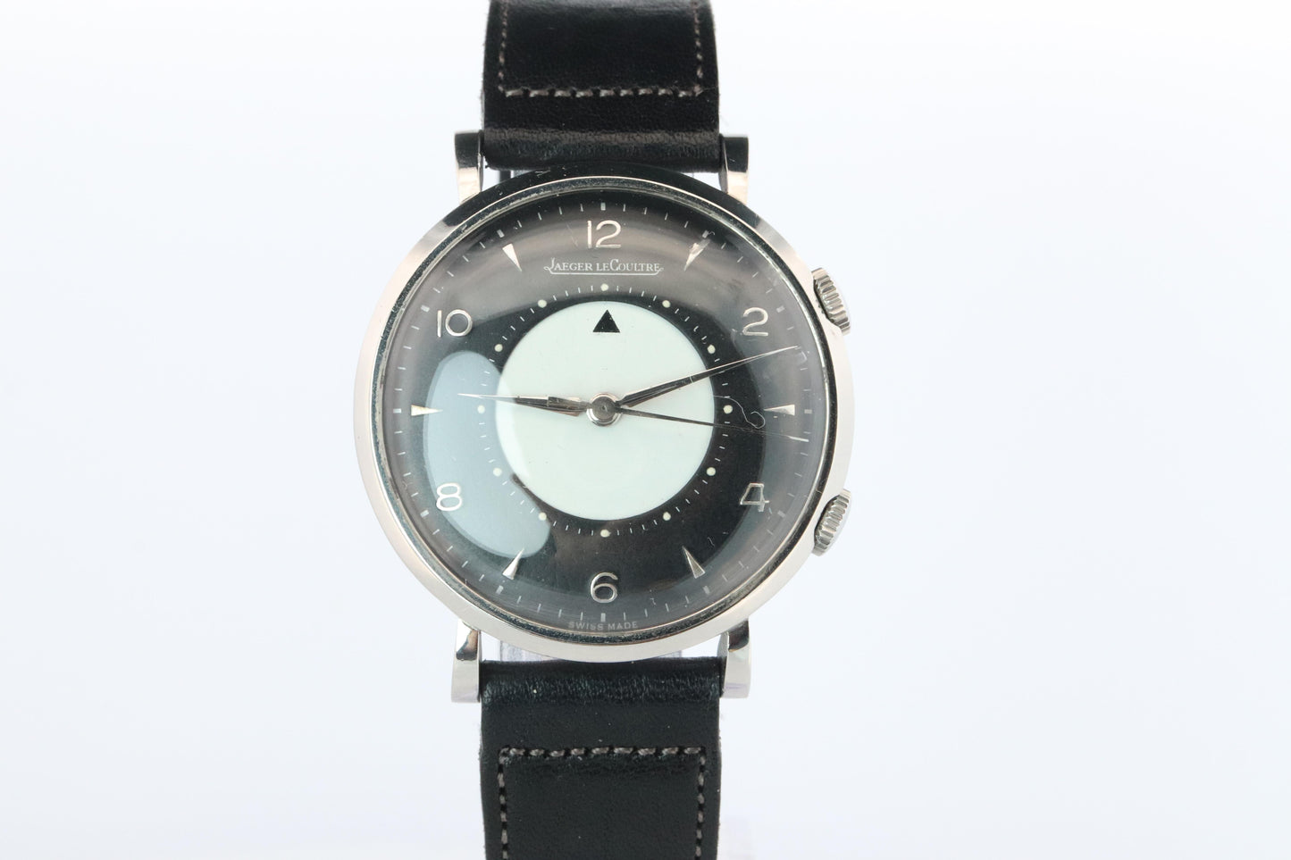 Jaeger Le Coultre Alarm Watch. JLC "Don Draper" Tuxedo Dial E855 Memovox.