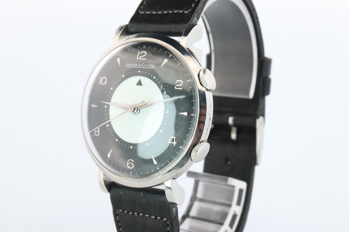 Jaeger Le Coultre Alarm Watch. JLC "Don Draper" Tuxedo Dial E855 Memovox.