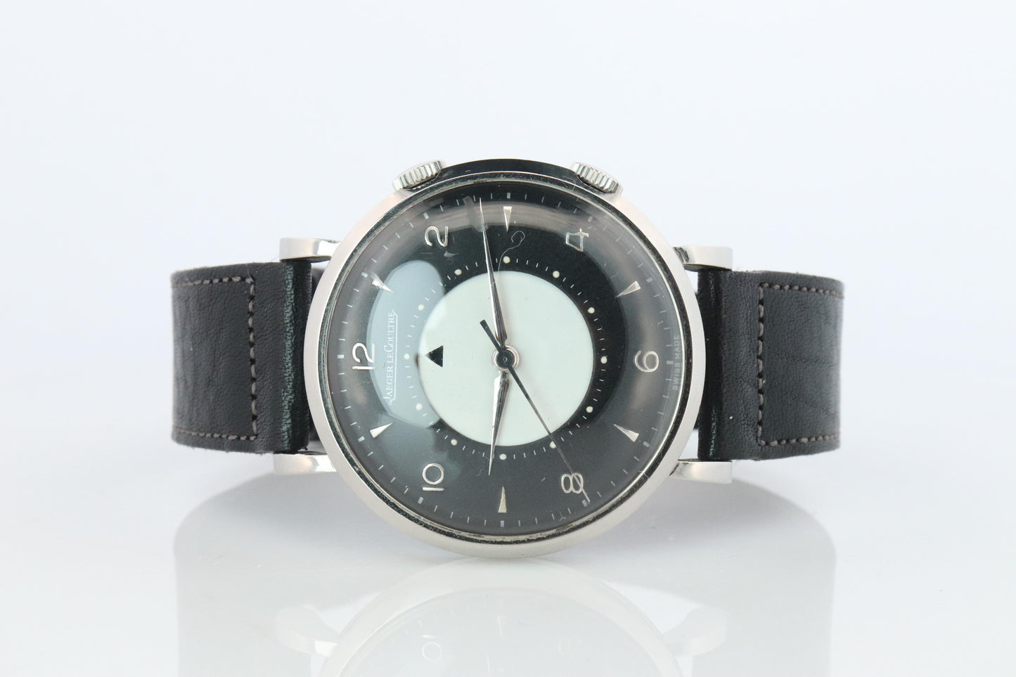 Jaeger Le Coultre Alarm Watch. JLC "Don Draper" Tuxedo Dial E855 Memovox.
