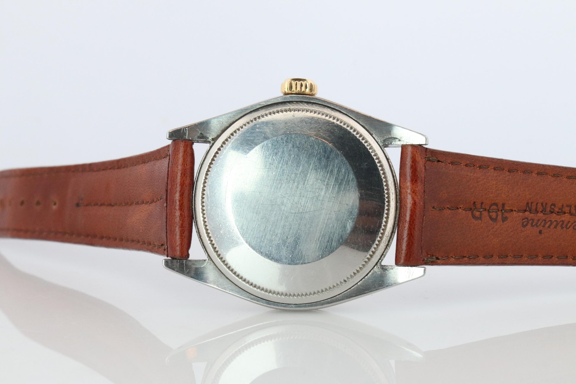 Genuine Rolex 1505 Watch. Rolex Oyster Perpetual Date 34mm Engine Turned Bezel