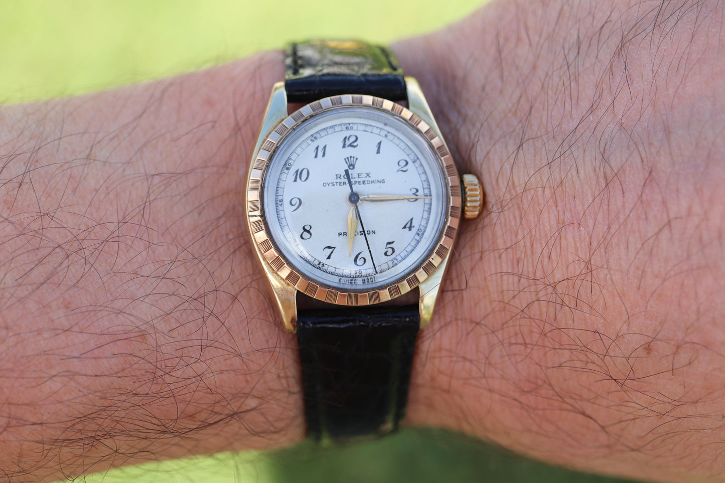 Vintage ROLEX Oyster Speedking. Rolex ref 6420. Gold Capped Mens Rolex.