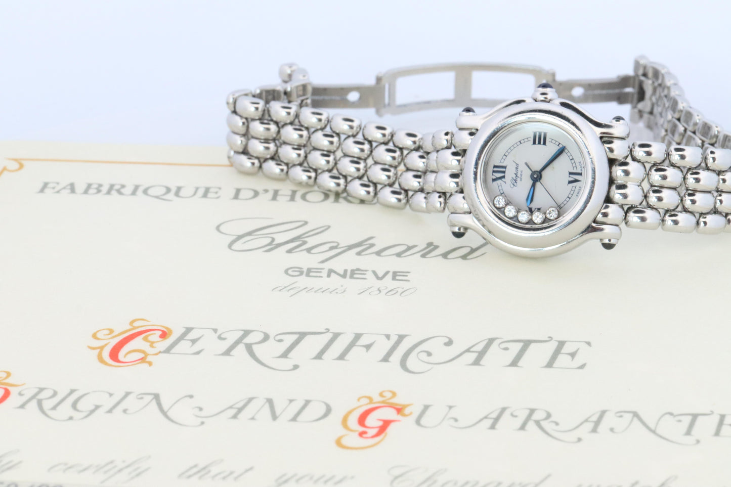 Chopard Happy Sport Sapphire Diamond Watch. Chopard LUC 27/8250-23 Ladies