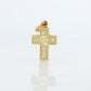 Genuine Cartier Cross Fancy Yellow Diamond Pendant 18k YG Diamond Illusion Charm