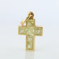 Genuine Cartier Cross Fancy Yellow Diamond Pendant 18k YG Diamond Illusion Charm