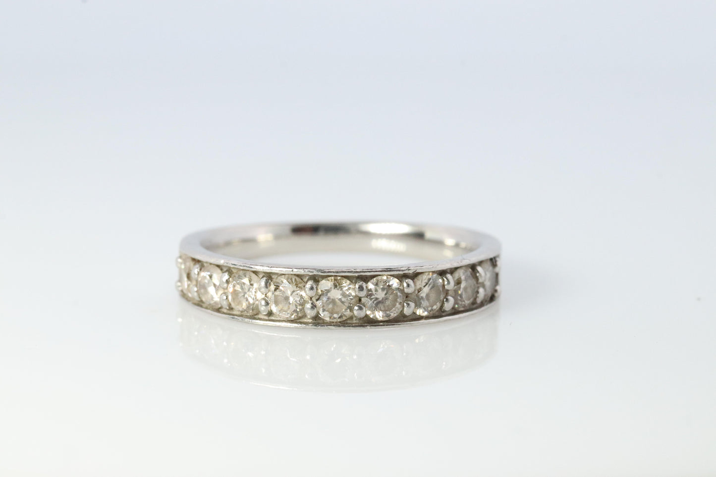 Platinum Diamond eternity band. PT900 1/2ct Half Eternity Infinty Ring.