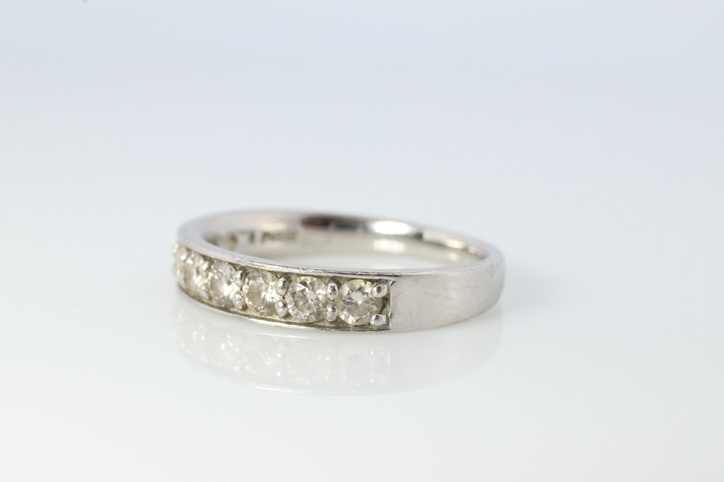 Platinum Diamond eternity band. PT900 1/2ct Half Eternity Infinty Ring.