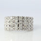 Platinum Diamond Cluster ring PT900 1ctw diamonds in 4 rows Pave Encrusted band