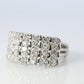 Platinum Diamond Cluster ring PT900 1ctw diamonds in 4 rows Pave Encrusted band