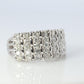 Platinum Diamond Cluster ring PT900 1ctw diamonds in 4 rows Pave Encrusted band