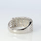 Platinum Diamond Cluster ring PT900 1ctw diamonds in 4 rows Pave Encrusted band