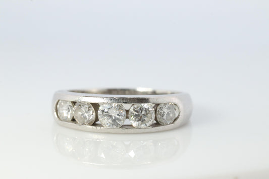 Platinum Diamond eternity band. PT900 1ctw Half Anniversary Infinty channel Ring