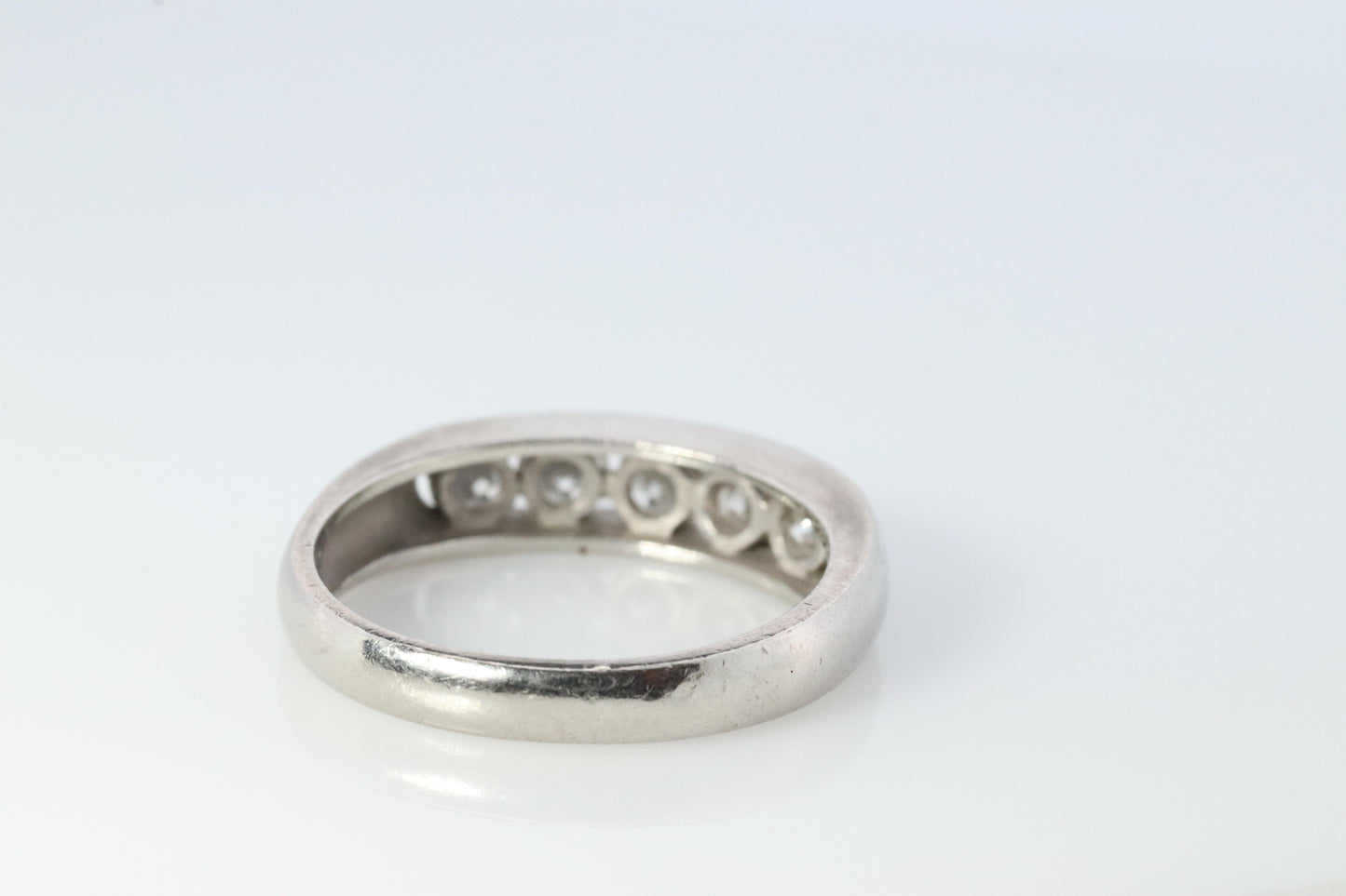 Platinum Diamond eternity band. PT900 1ctw Half Anniversary Infinty channel Ring