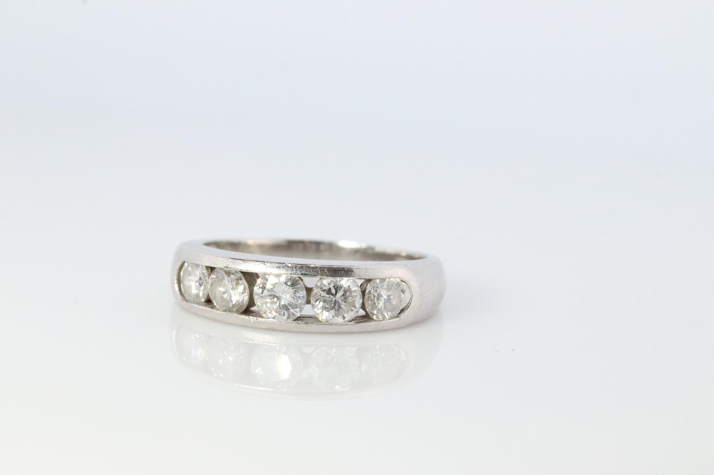 Platinum Diamond eternity band. PT900 1ctw Half Anniversary Infinty channel Ring