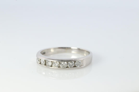 Platinum Diamond eternity band. PT900 1/3ct Half Eternity Infinity Ring.