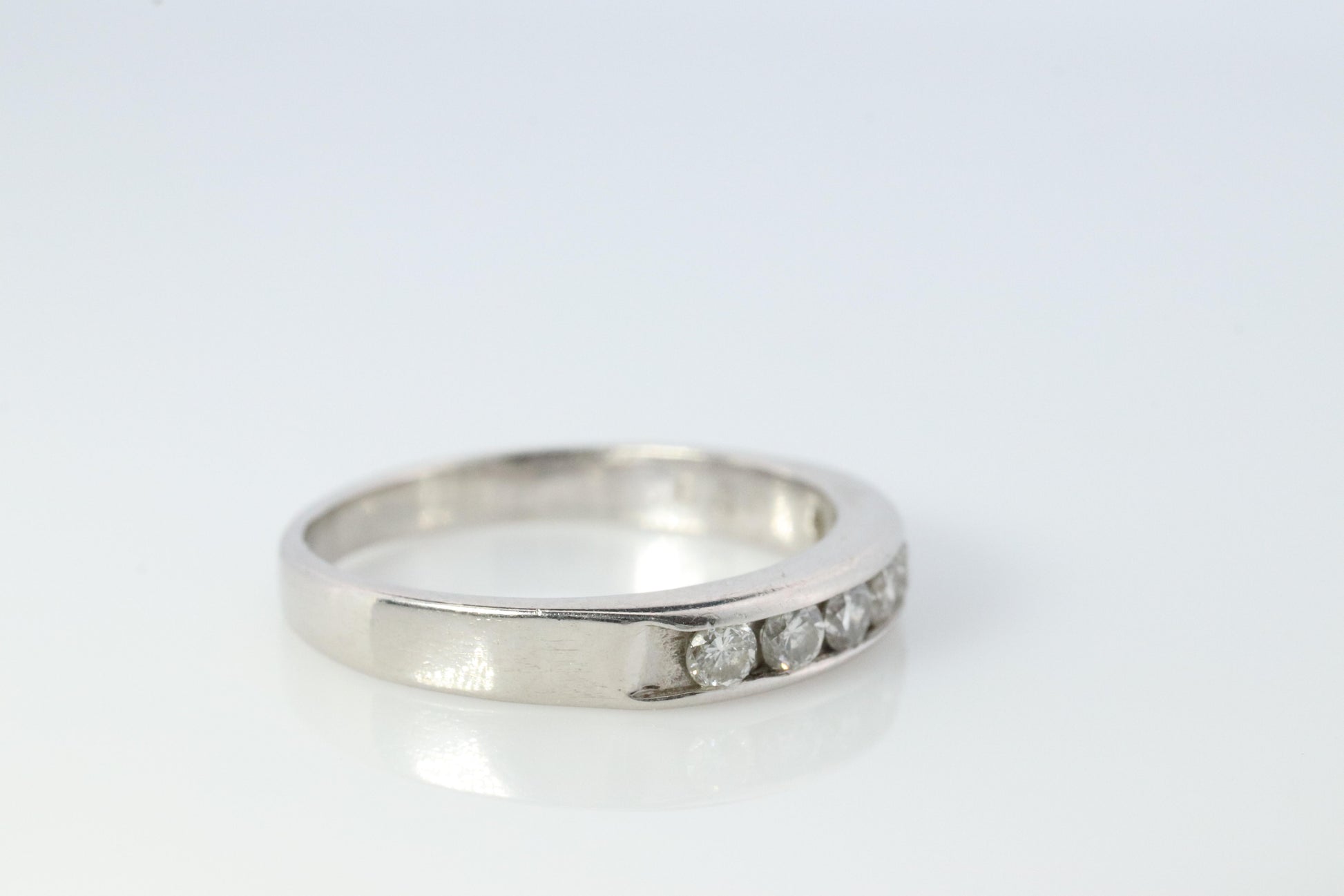 Platinum Diamond eternity band. PT900 1/3ct Half Eternity Infinity Ring.