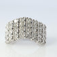 Platinum Diamond Cluster ring Wave PT900 1ctw diamonds in 4 rows Encrusted band