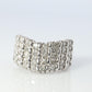 Platinum Diamond Cluster ring Wave PT900 1ctw diamonds in 4 rows Encrusted band