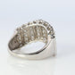 Platinum Diamond Cluster ring Wave PT900 1ctw diamonds in 4 rows Encrusted band