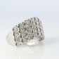 Platinum Diamond Cluster ring Wave PT900 1ctw diamonds in 4 rows Encrusted band