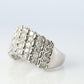 Platinum Diamond Cluster ring Wave PT900 1ctw diamonds in 4 rows Encrusted band