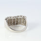 Platinum Diamond Cluster ring Wave PT900 1ctw diamonds in 4 rows Encrusted band