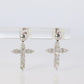 Diamond Cross Earrings. Platinum PT900 1/4ct Diamond Dangle Earrings.