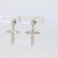 Diamond Cross Earrings. Platinum PT900 1/4ct Diamond Dangle Earrings.