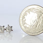 Diamond Stud Earrings. Platinum PT900 1/2ct Diamond Belcher Claw Studs Earrings.