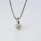 Large Diamond solitaire pendant. Platinum Pt900 Round diamond 0.59CT Necklace