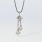 Diamond Dangle Tassel  pendant. Platinum Pt900 Round diamond 0.26CT Necklace