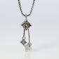 Diamond Dangle Tassel  pendant. Platinum Pt900 Round diamond 0.26CT Necklace