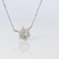 Large Diamond solitaire pendant. Platinum Pt900 Belcher Claw 0.6CT Necklace